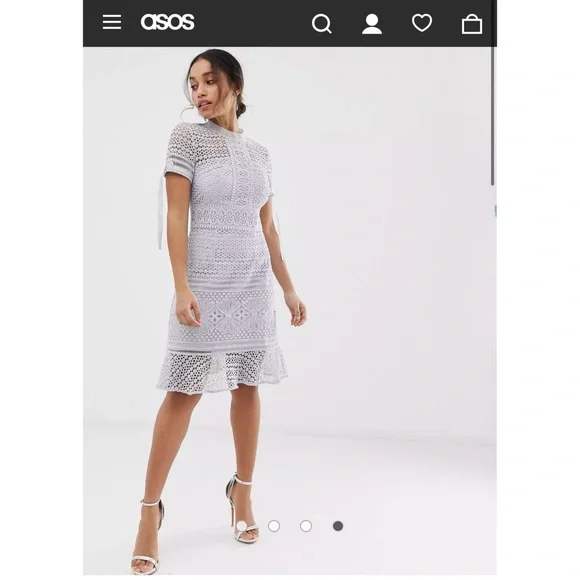 chinese dress ladies One Shoulder Premium Lace Midi Dress in White